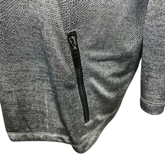 Kasper Gray Open Front Waterfall Cardigan Jacket With Zipper Pockets Large - Picture 8 of 13